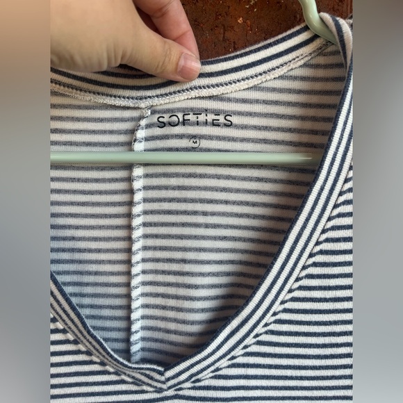 Softies Navy Stripe Oversized Lounge Tee Size Medium - Picture 5 of 9
